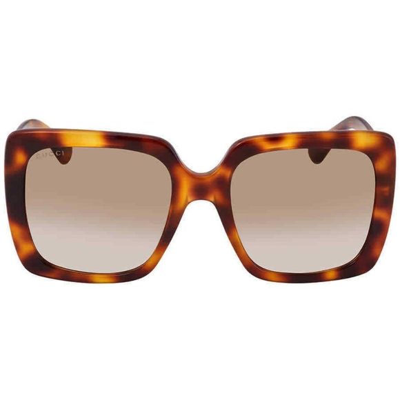 NEW Gucci Havana Brown Square Women\'s Sunglasses